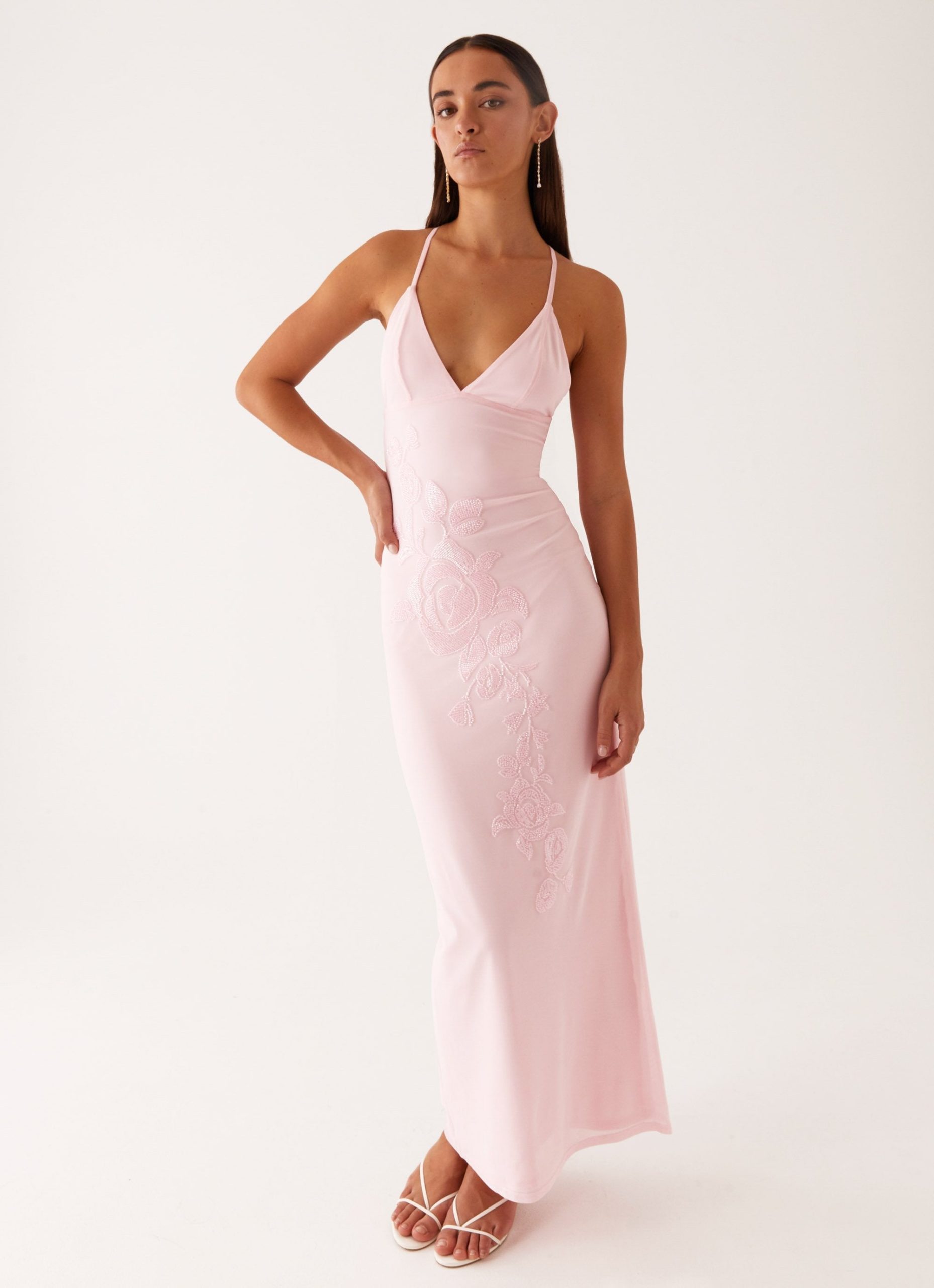 Beki-Beaded-Mesh-Maxi-Dress-Pink-4-Peppermayojpg
