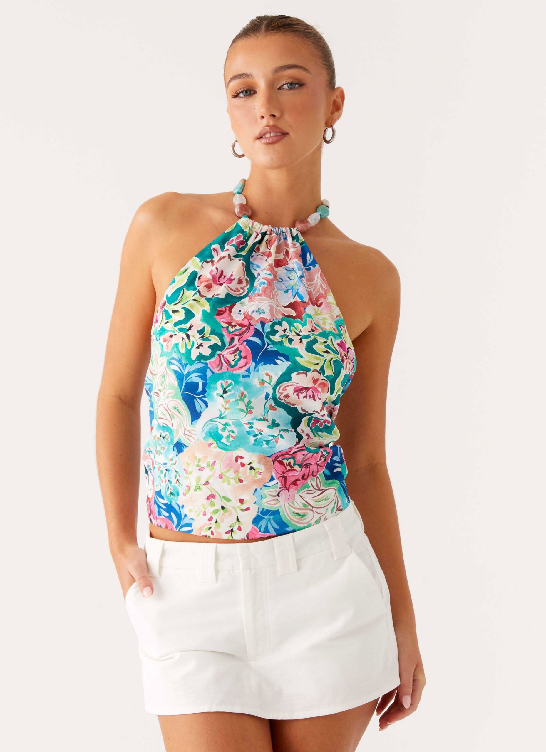 DalilaBeadedTieBackTopSantoriniFloral4Peppermayo