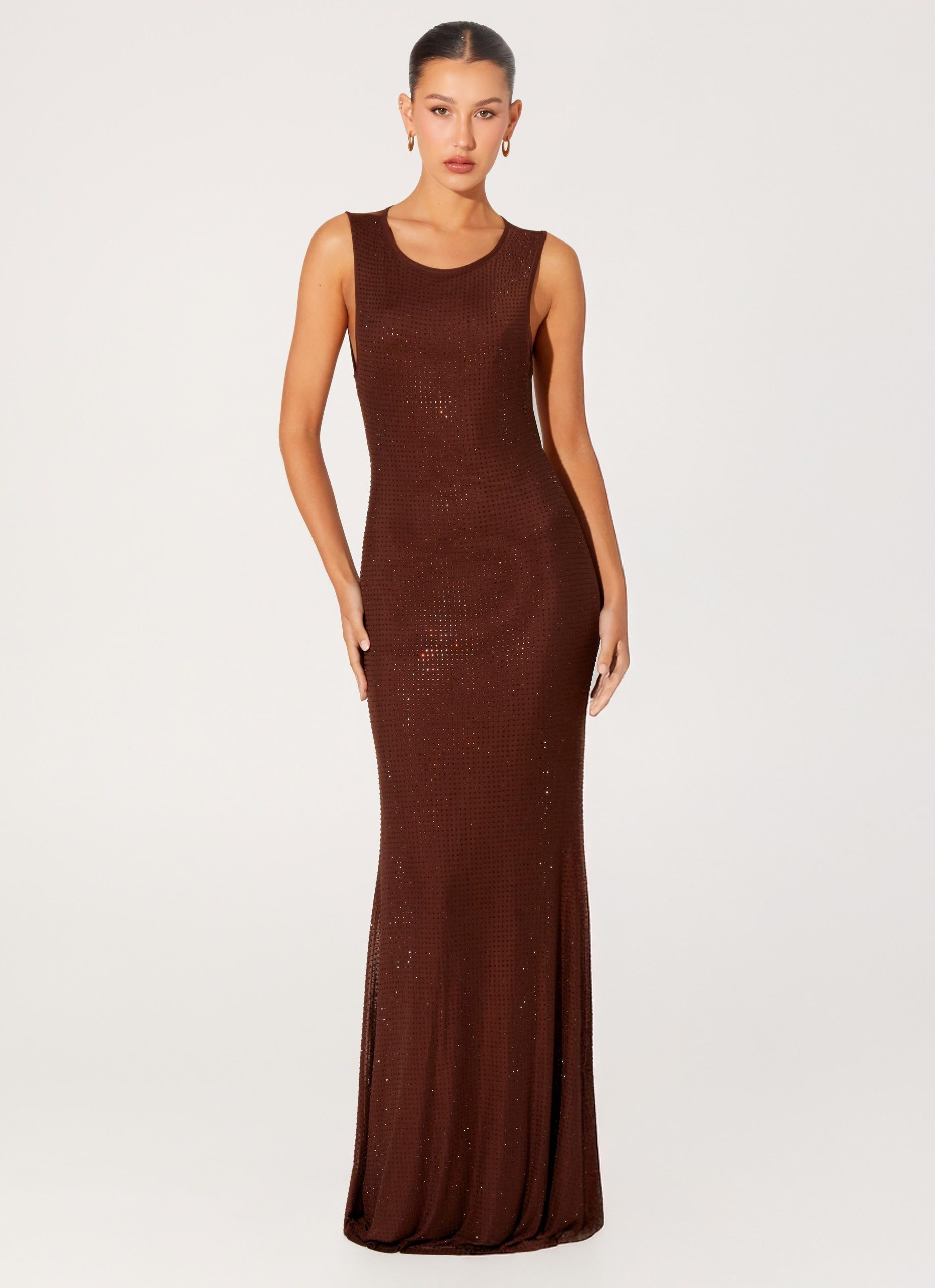HotSequinsMaxiDressChocolate1Peppermayo