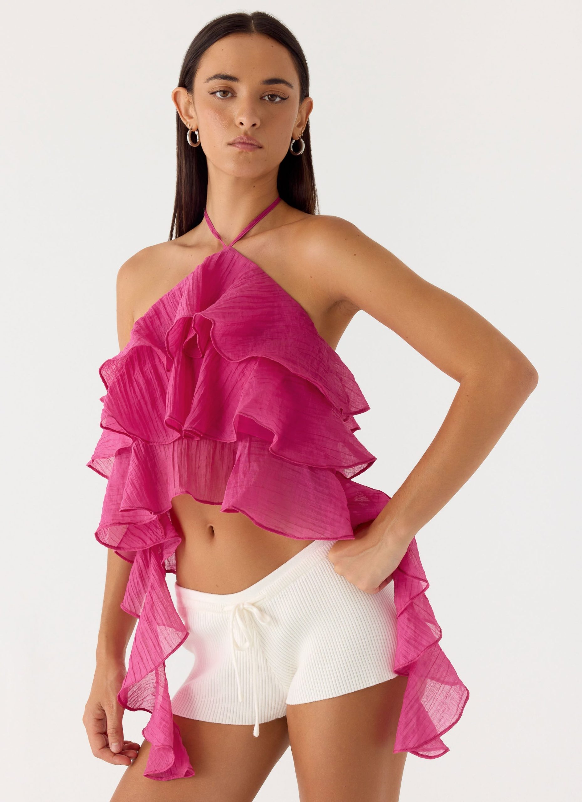 InnaFrillHalterTopFuchsia5