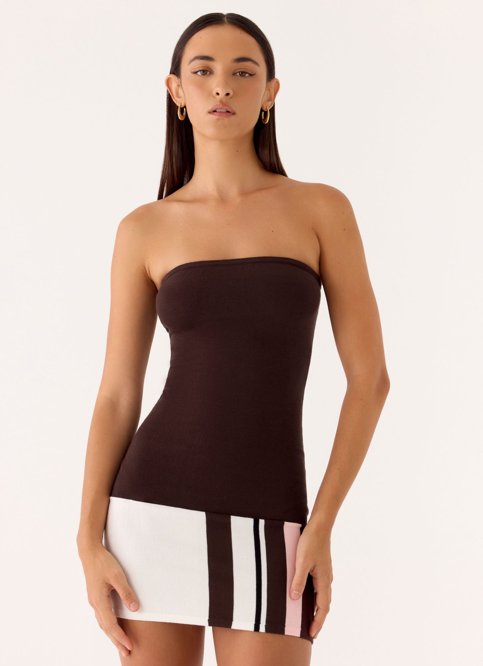 StraightLinesKintMiniDress-Chocolate16752Peppermayo