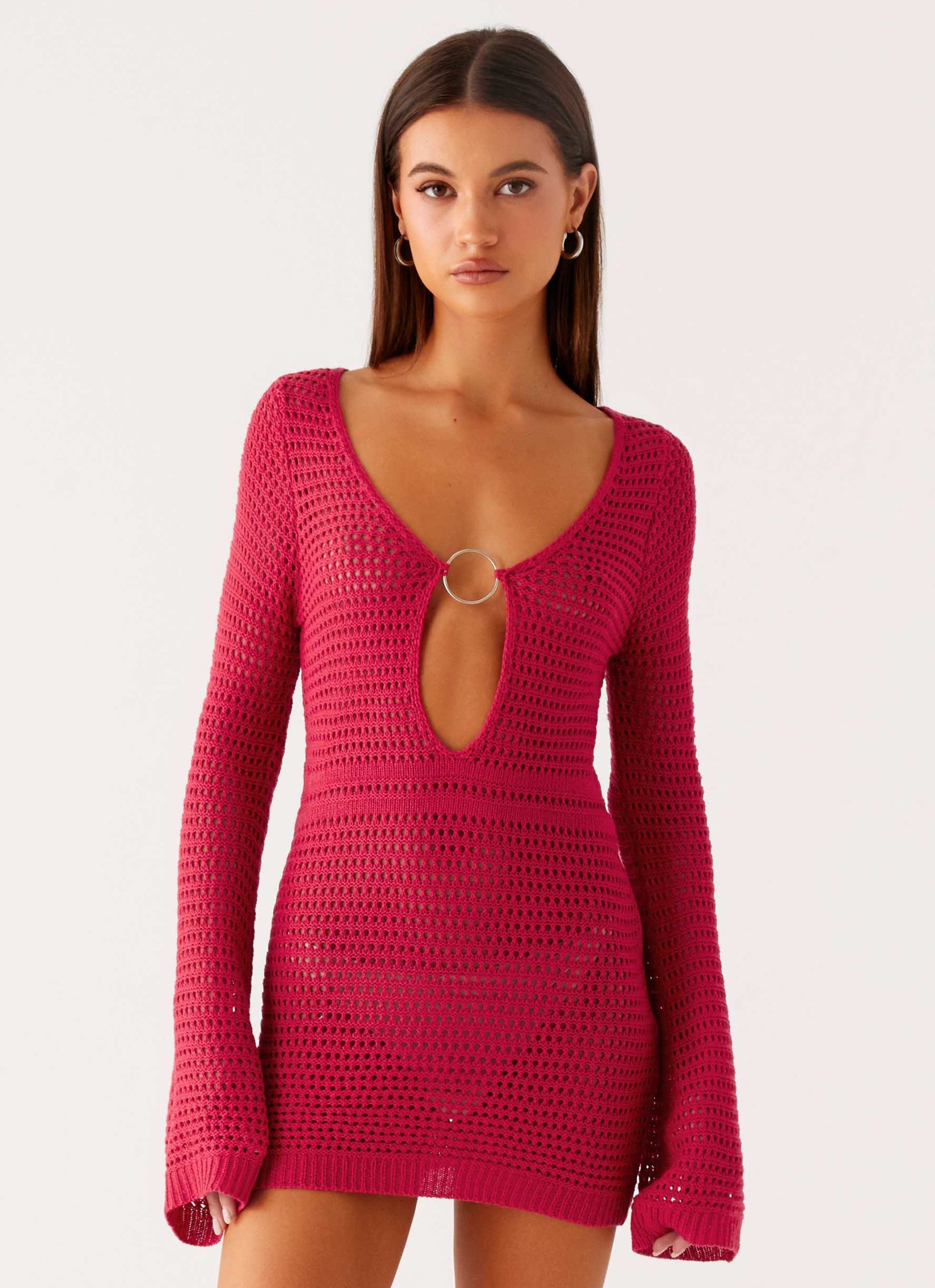 SunriserCrochetMiniDressPink5Peppermayo